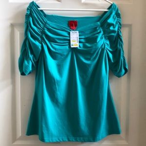 Cristina V Turquoise Top. XL